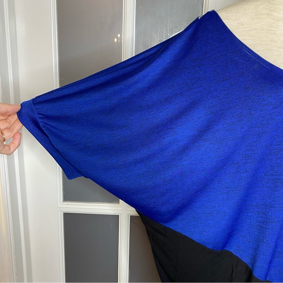 EUC Women’s Size 3X, I. N. Studio Heather Gray/Blue  & Black Diagonal Stripes - Picture 7 of 14